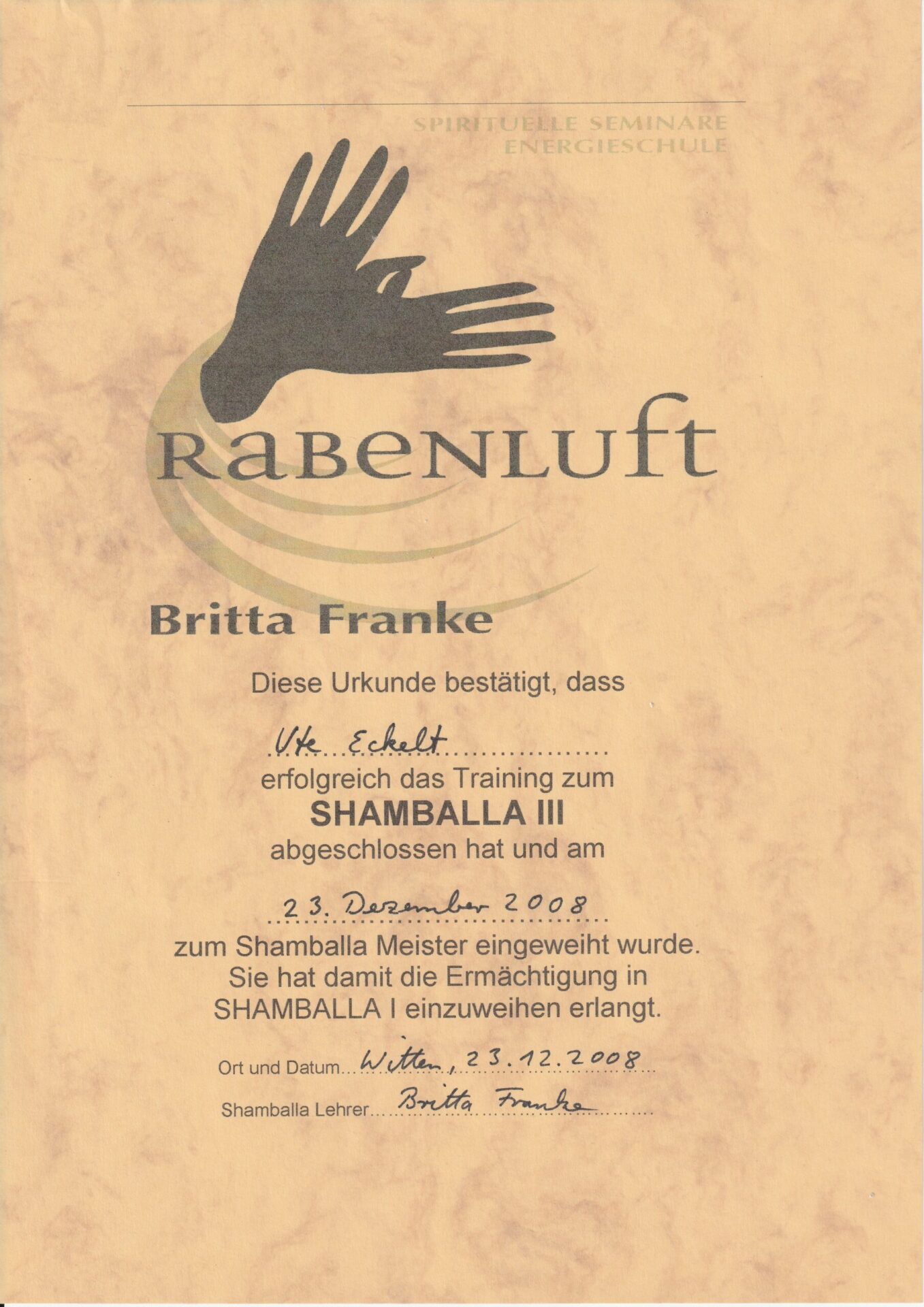 zert.shamballaIII Reiki